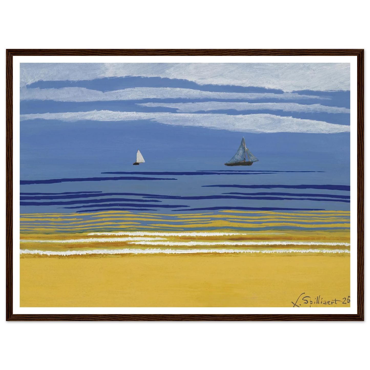Marine avec bateaux à voiles (1925) Art Print | Leon Spilliaert-Quipham Collections