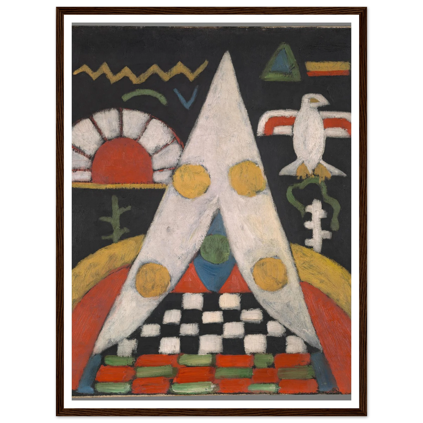 An Abstract Arrangement of American Indian Symbols (1914-1915) Art Print | Marsden Hartley-Quipham Collections