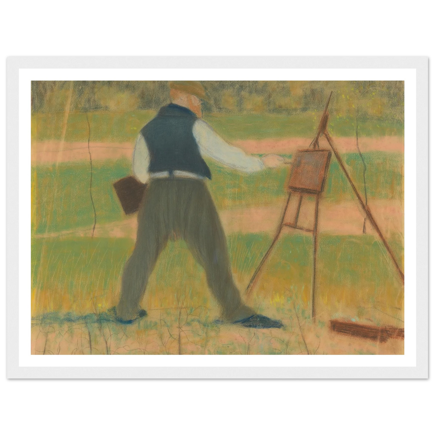 Permeke schilderend te Sint-Martens-Latem in april 1912 (1912) Art Print | Leon Spilliaert-Quipham Collections