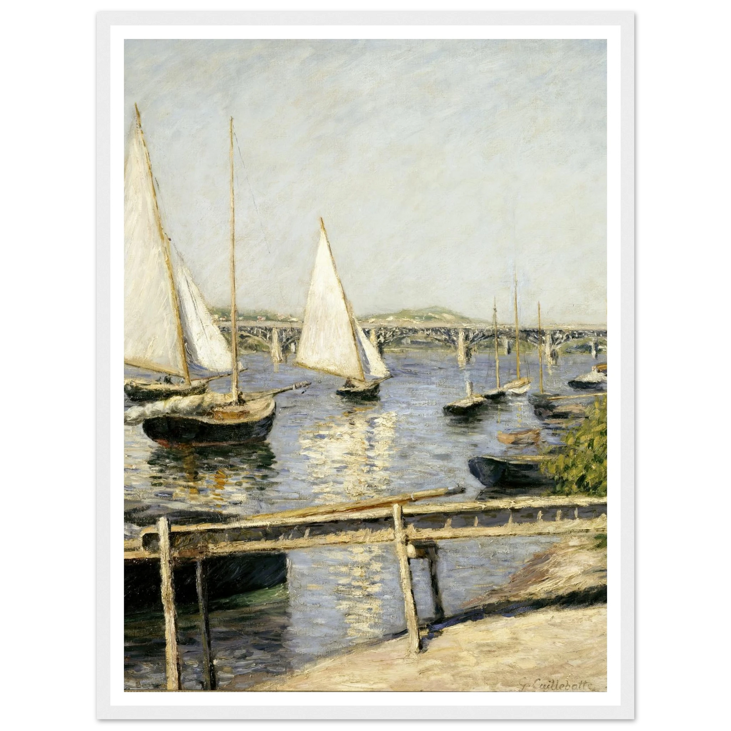Sailing Boats at Argenteuil (circa 1888) Art Print | Gustave Caillebotte-Quipham Collections