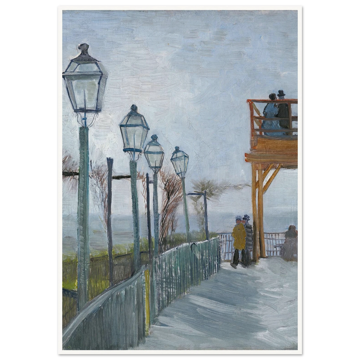 Terrace and Observation Deck at the Moulin de Blute-Fin, Montmartre (early 1887) Art Print | Vincent van Gogh-Quipham Collections