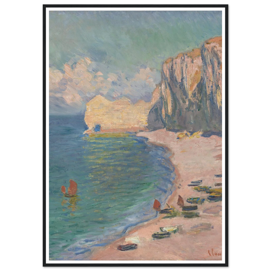 Étretat, The Beach and the Falaise d’Amont (1885) Art Print | Claude Monet-Quipham Collections