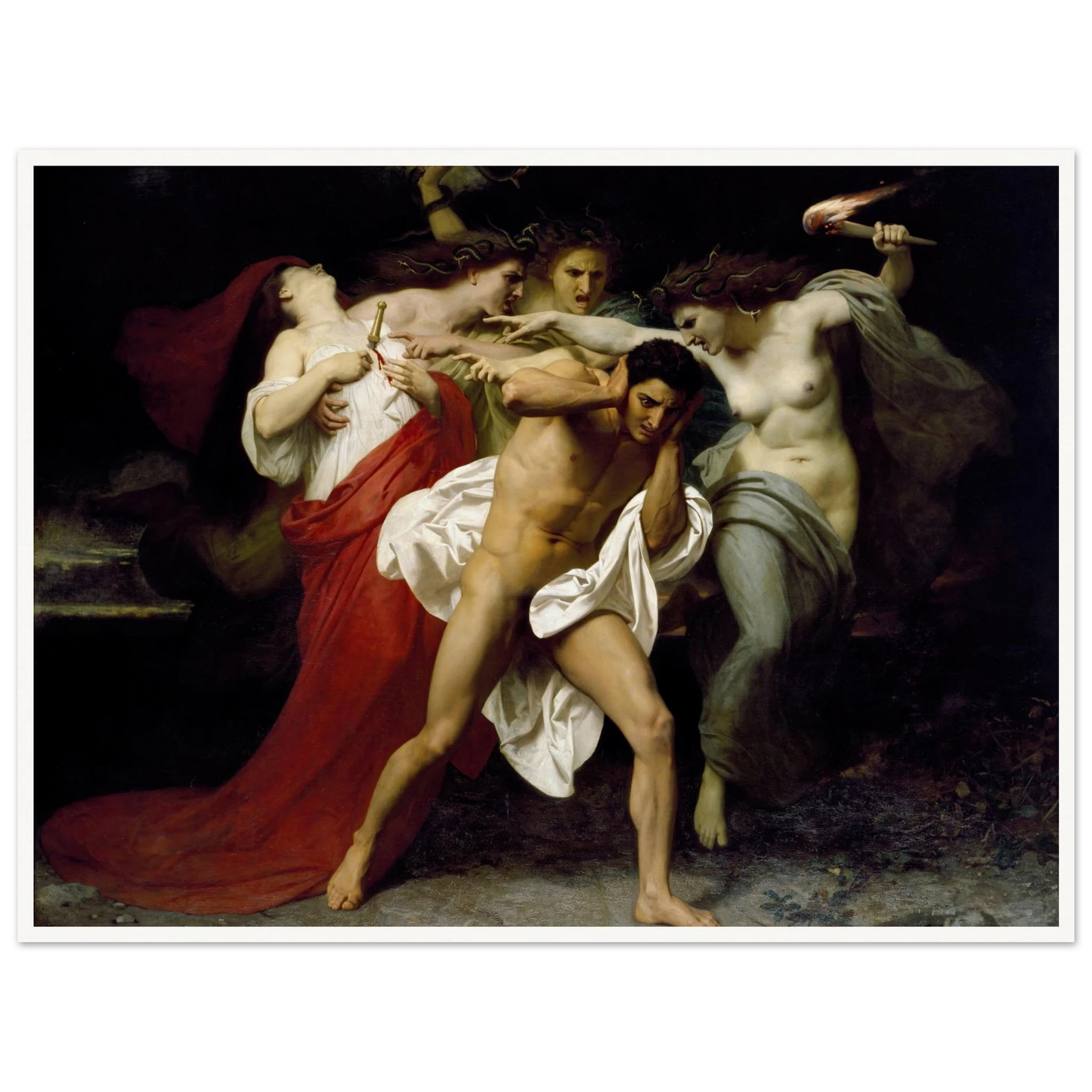 Orestes Pursued By The Furies (1862) Art Print | William Bouguereau-Quipham Collections