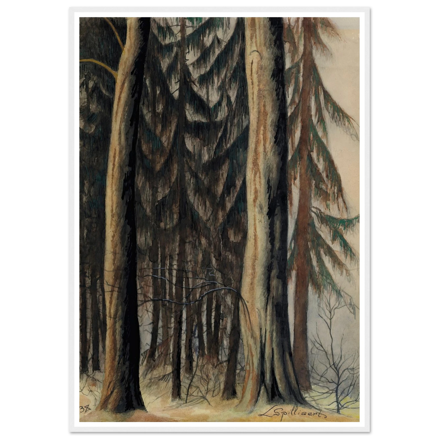 Forêt de sapins (1938) Art Print | Leon Spilliaert-Quipham Collections