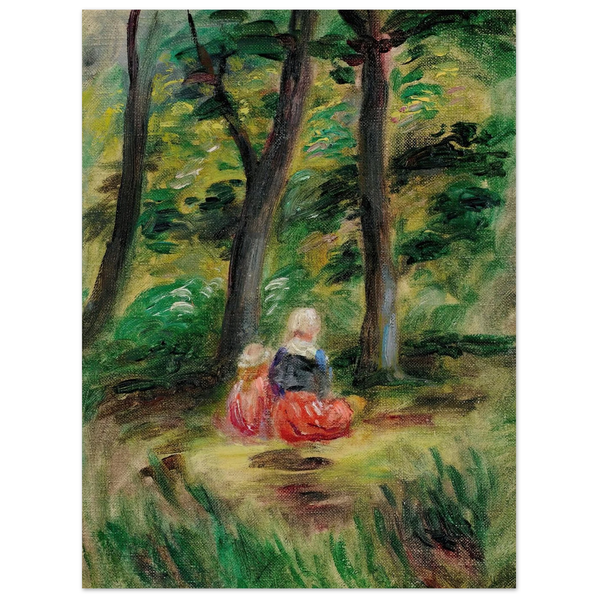 Femme Et Enfant Dans Un Paysage Art Print | Pierre Auguste Renoir-Quipham Collections