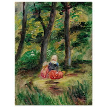 Femme Et Enfant Dans Un Paysage Art Print | Pierre Auguste Renoir-Quipham Collections