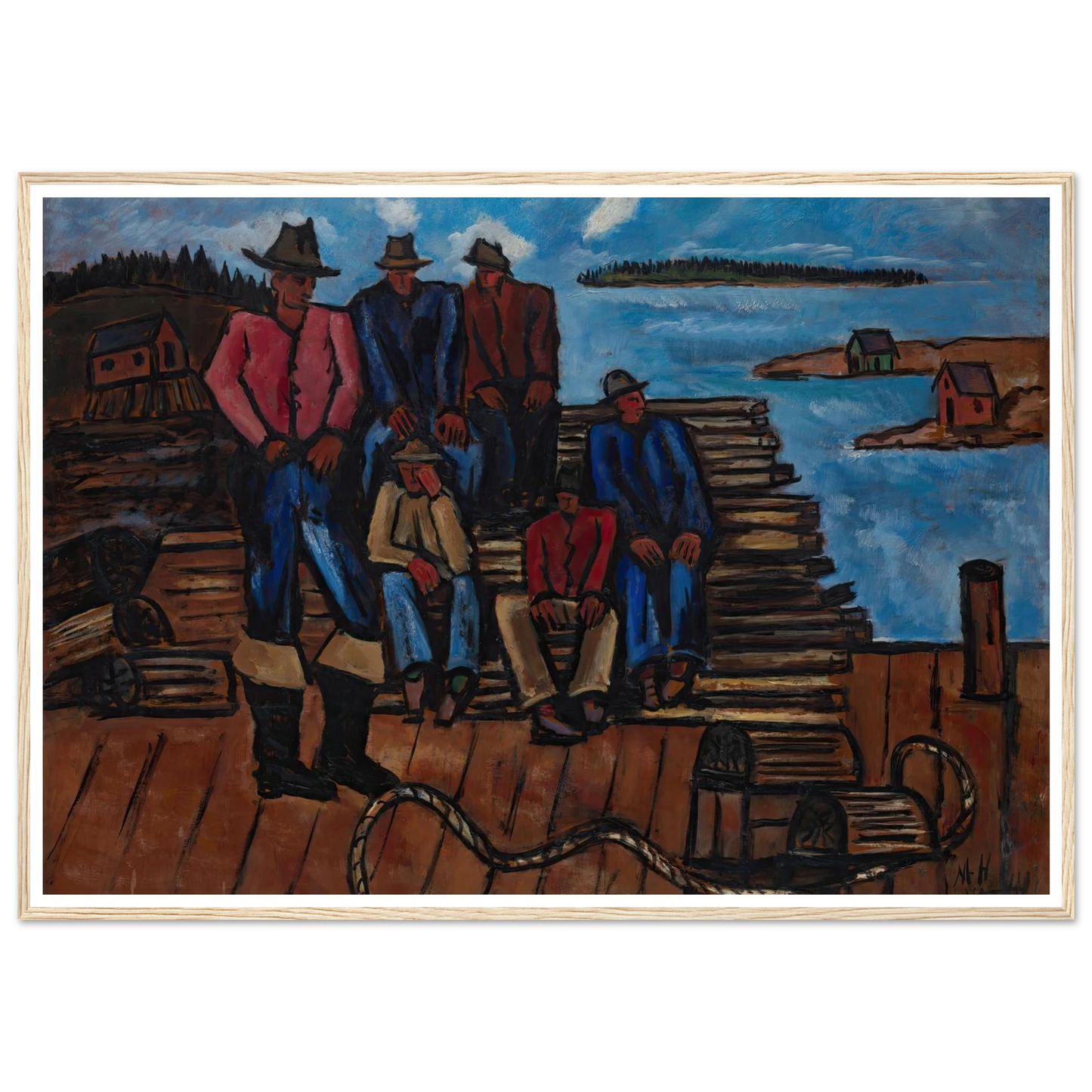 Lobster Fishermen (1940-1941) Art Print | Marsden Hartley-Quipham Collections