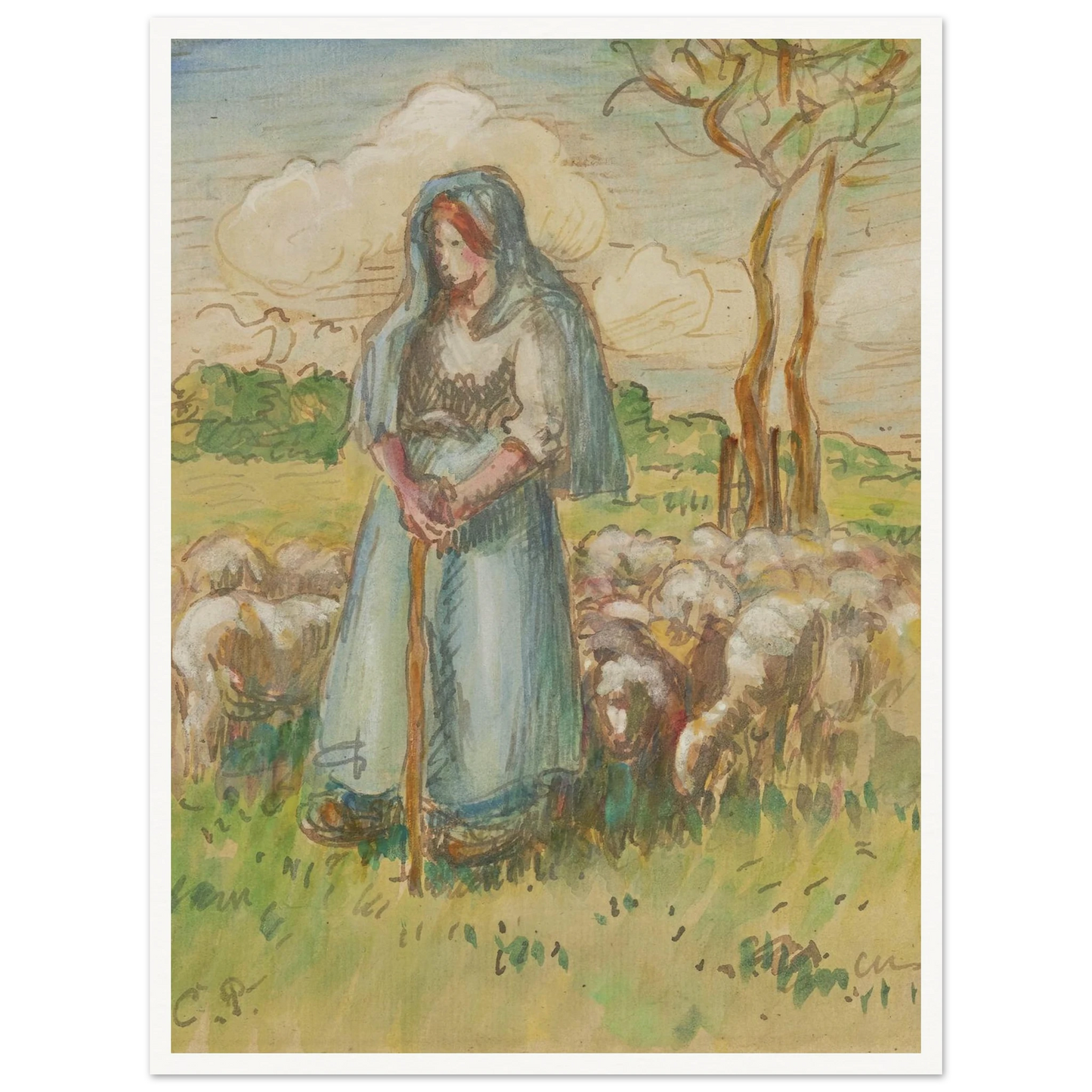 La Bergère Art Print | Camille Pissarro-Quipham Collections