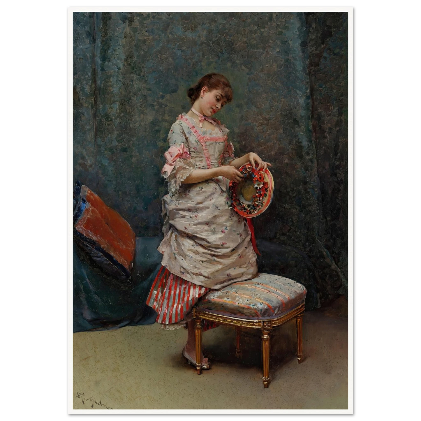 Aline Holding a Hat Art Print | Raimundo de Madrazo y Garreta-Quipham Collections