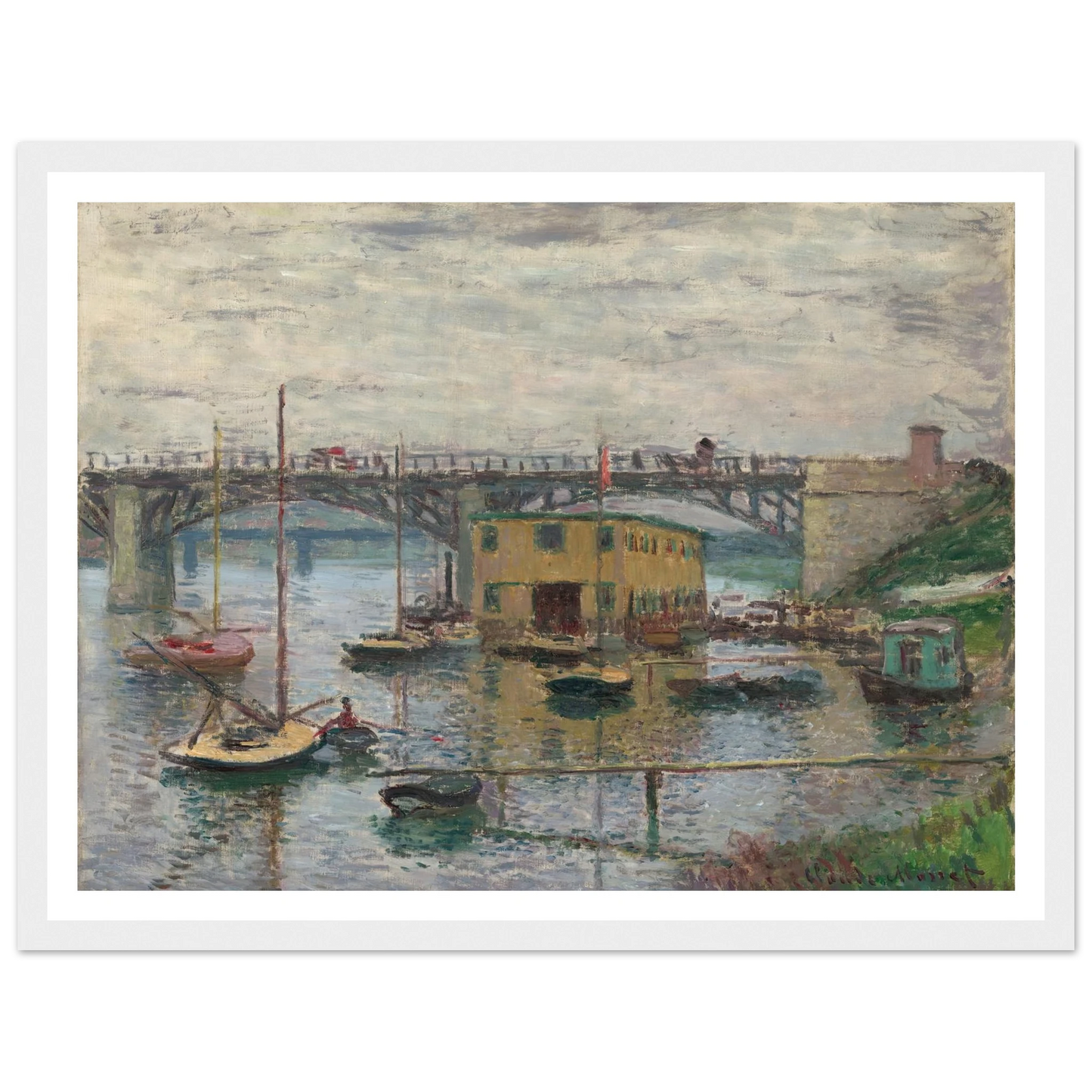 Bridge at Argenteuil on a Gray Day (c. 1876) Art Print | Claude Monet-Quipham Collections