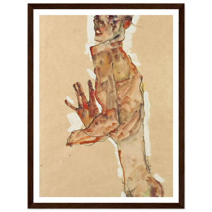 Self-Portrait with Splayed Fingers (1911) Art Print | Egon Schiele-Quipham Collections