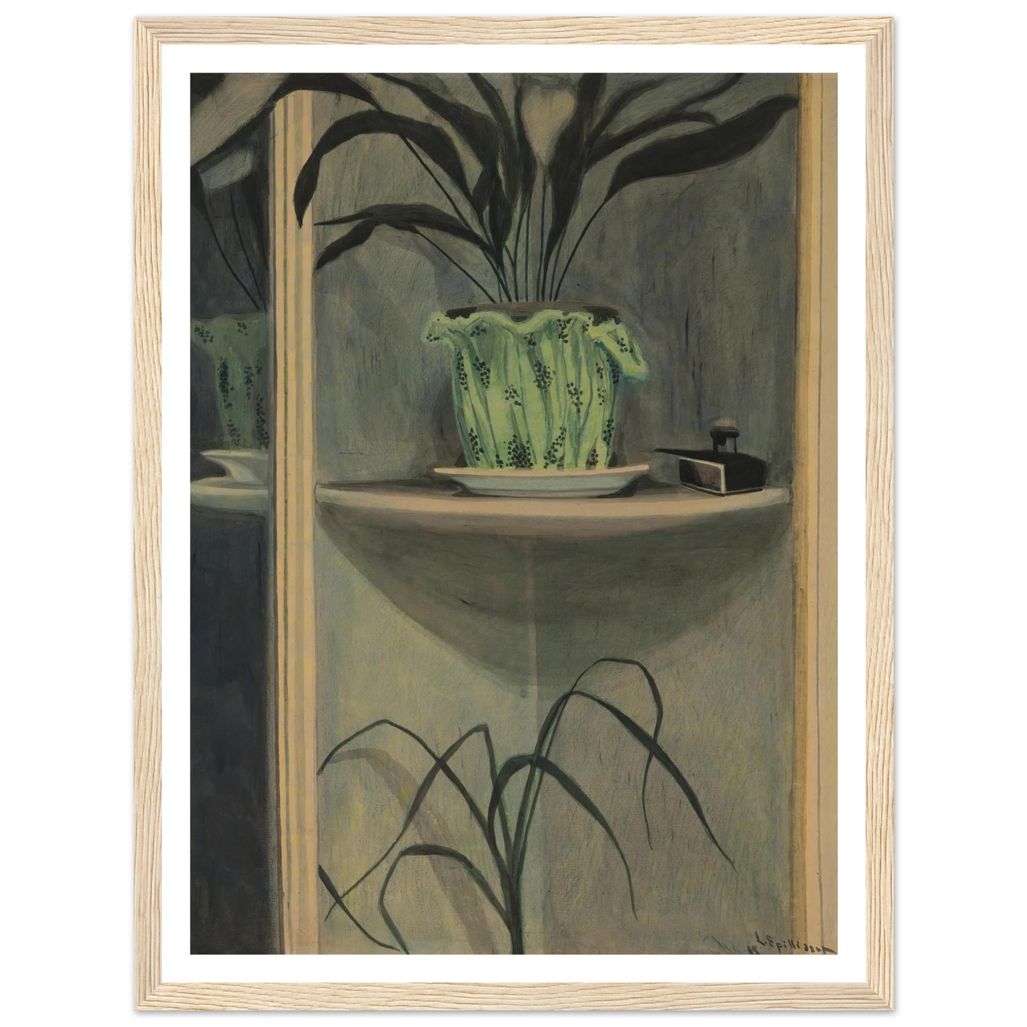 Planten, inktpot en spiegel (1908) Art Print | Leon Spilliaert-Quipham Collections