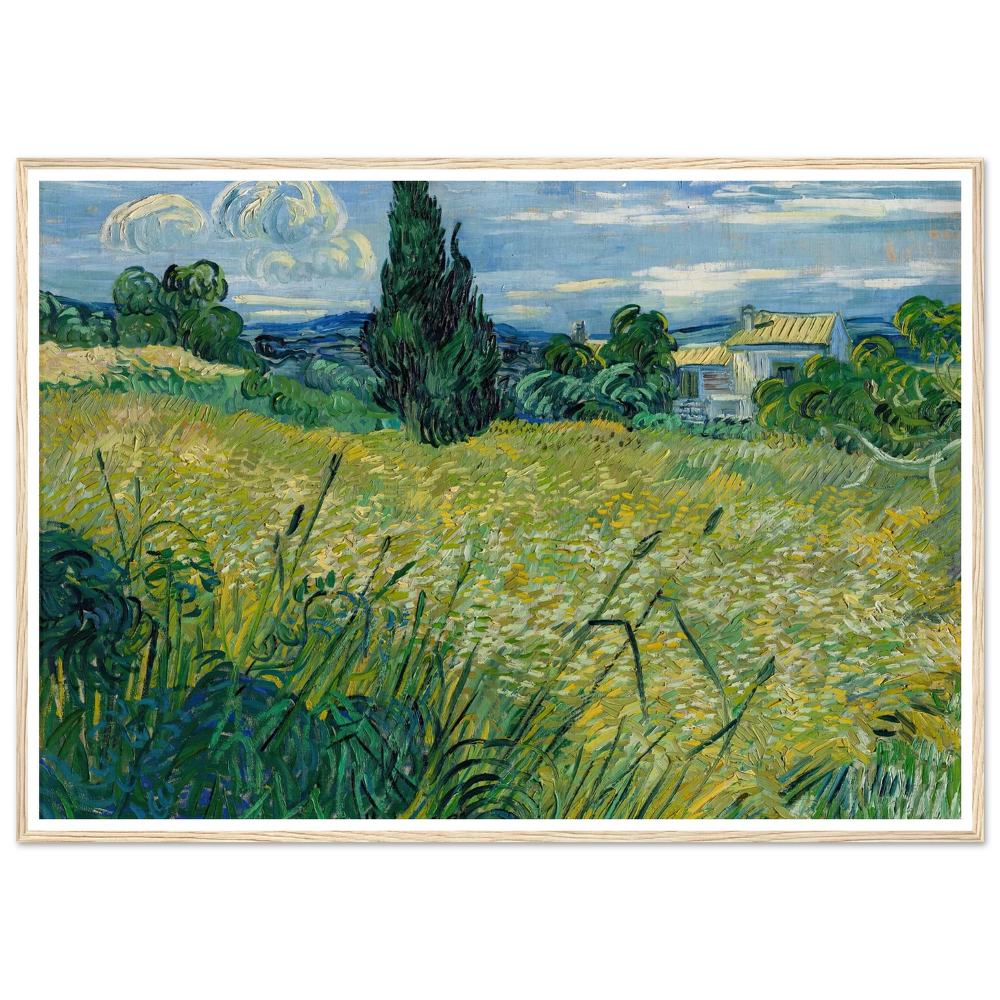 Green Wheat Field with Cypress (1889) Art Print | Vincent van Gogh-Quipham Collections