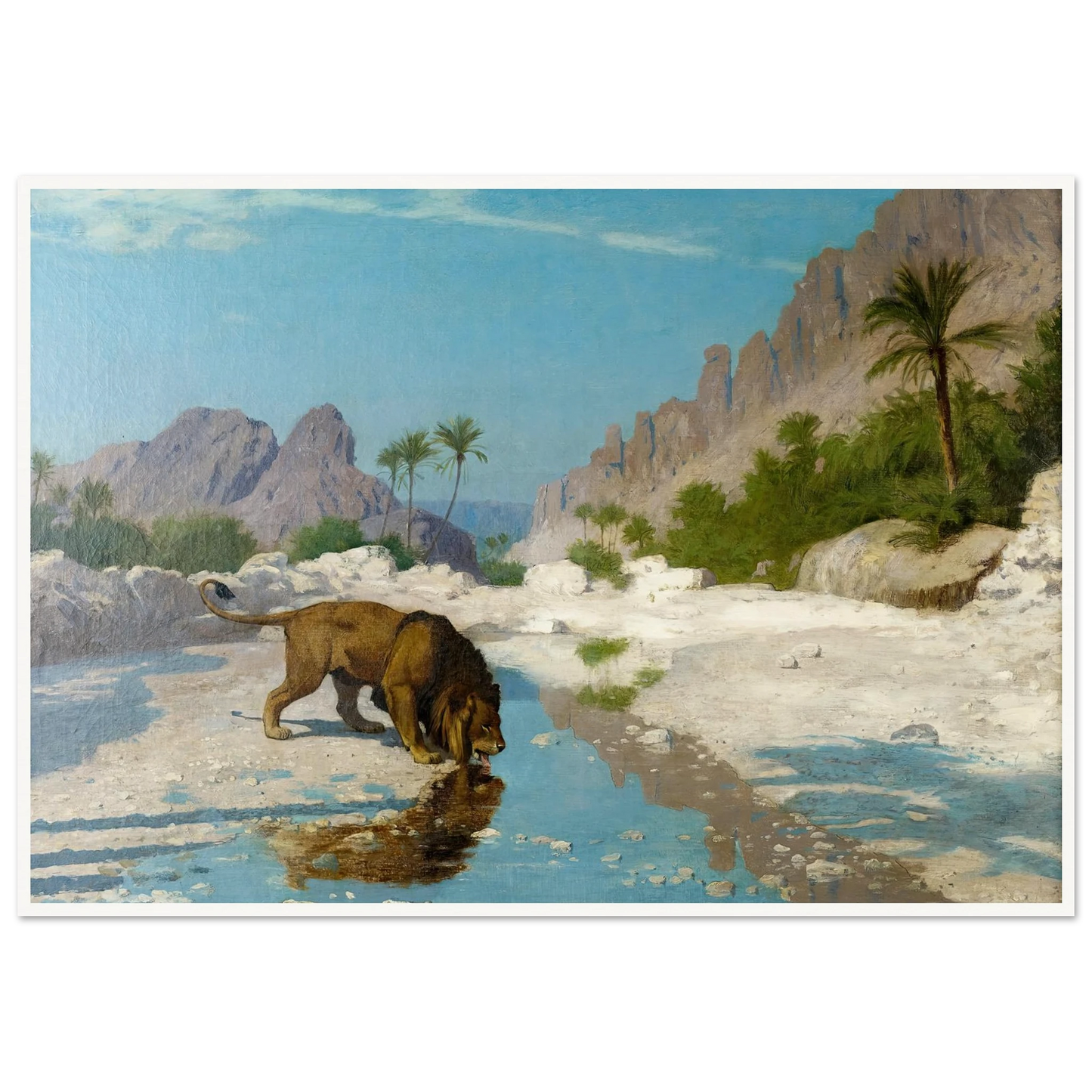 Lion in the Desert (circa 1885) Art Print | Jean Leon Gerome-Quipham Collections
