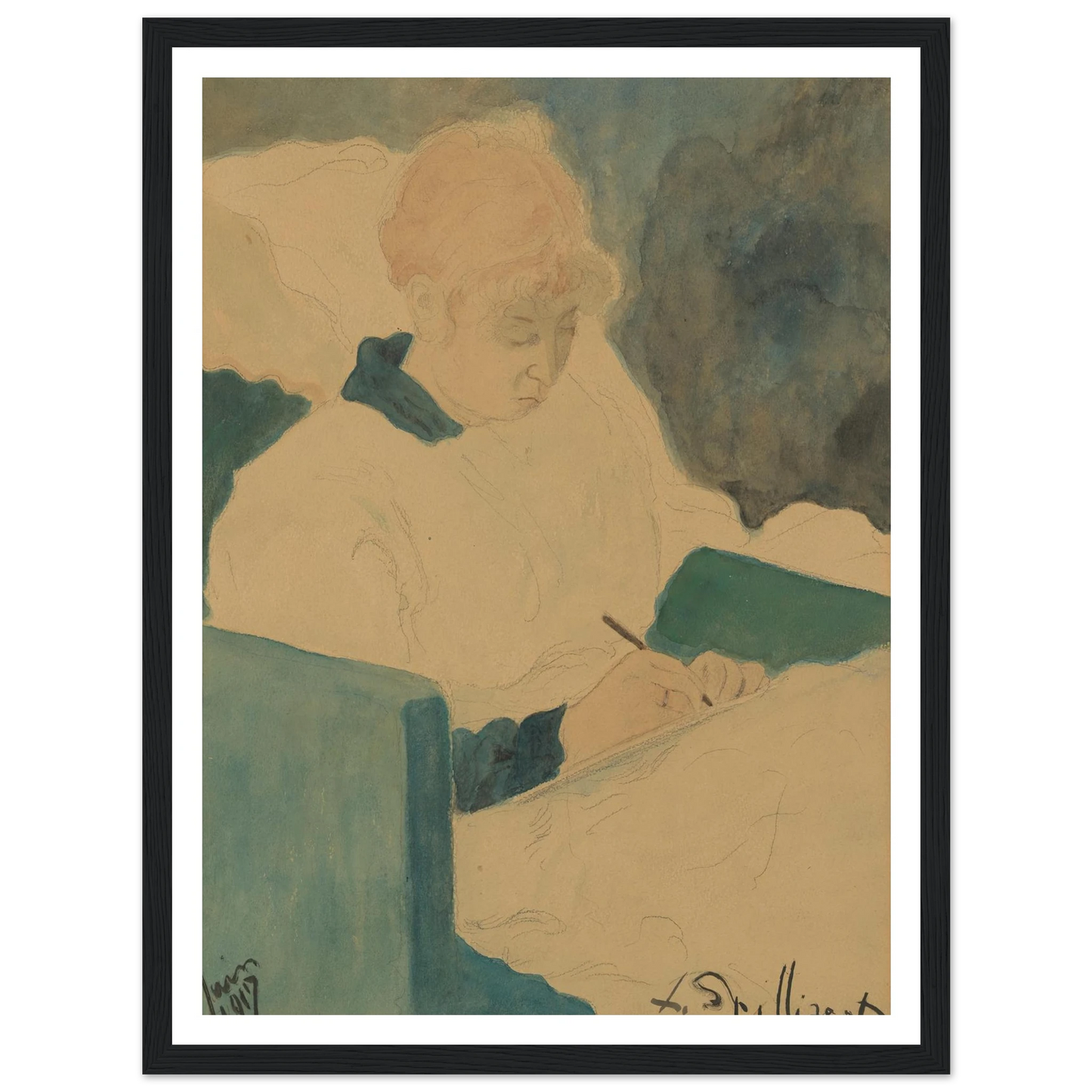 De briefschrijfster (1917) Art Print | Leon Spilliaert-Quipham Collections