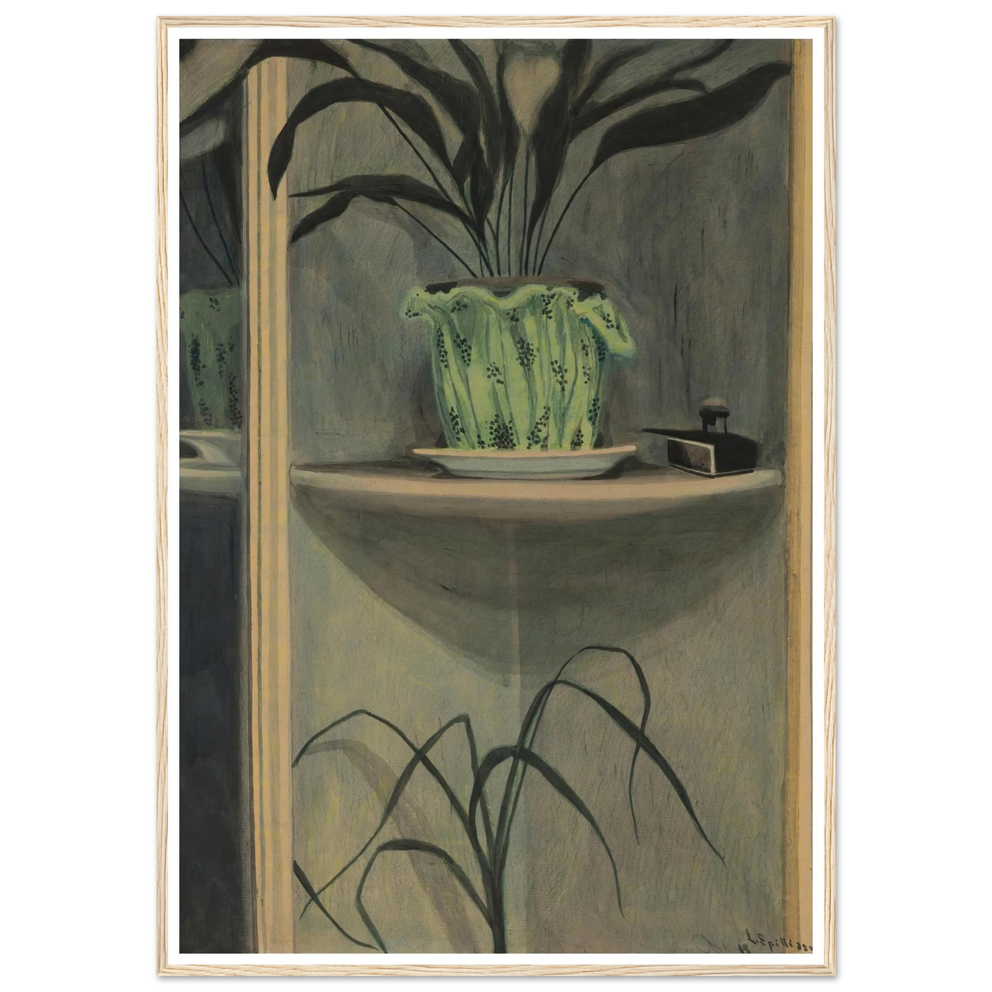 Planten, inktpot en spiegel (1908) Art Print | Leon Spilliaert-Quipham Collections