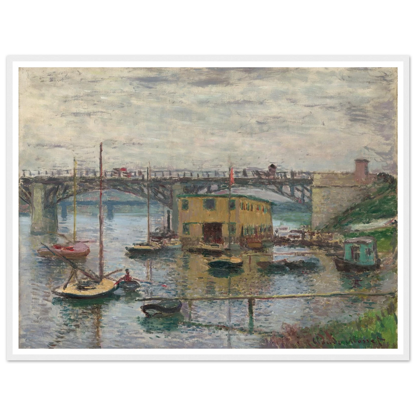 Bridge at Argenteuil on a Gray Day (c. 1876) Art Print | Claude Monet-Quipham Collections