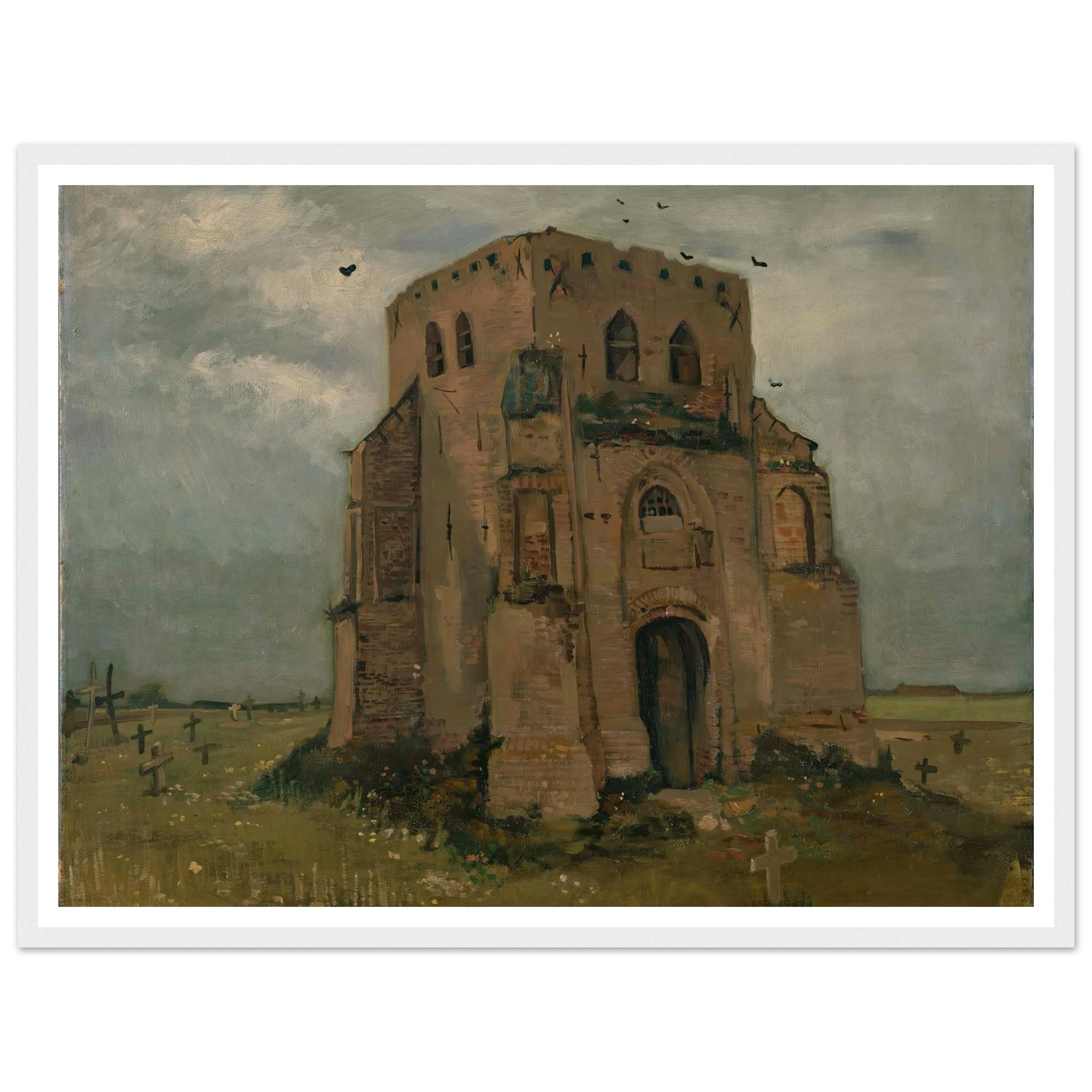 The old church tower at Nuenen (`The peasants’ churchyard’) (1885) Art Print | Vincent van Gogh-Quipham Collections