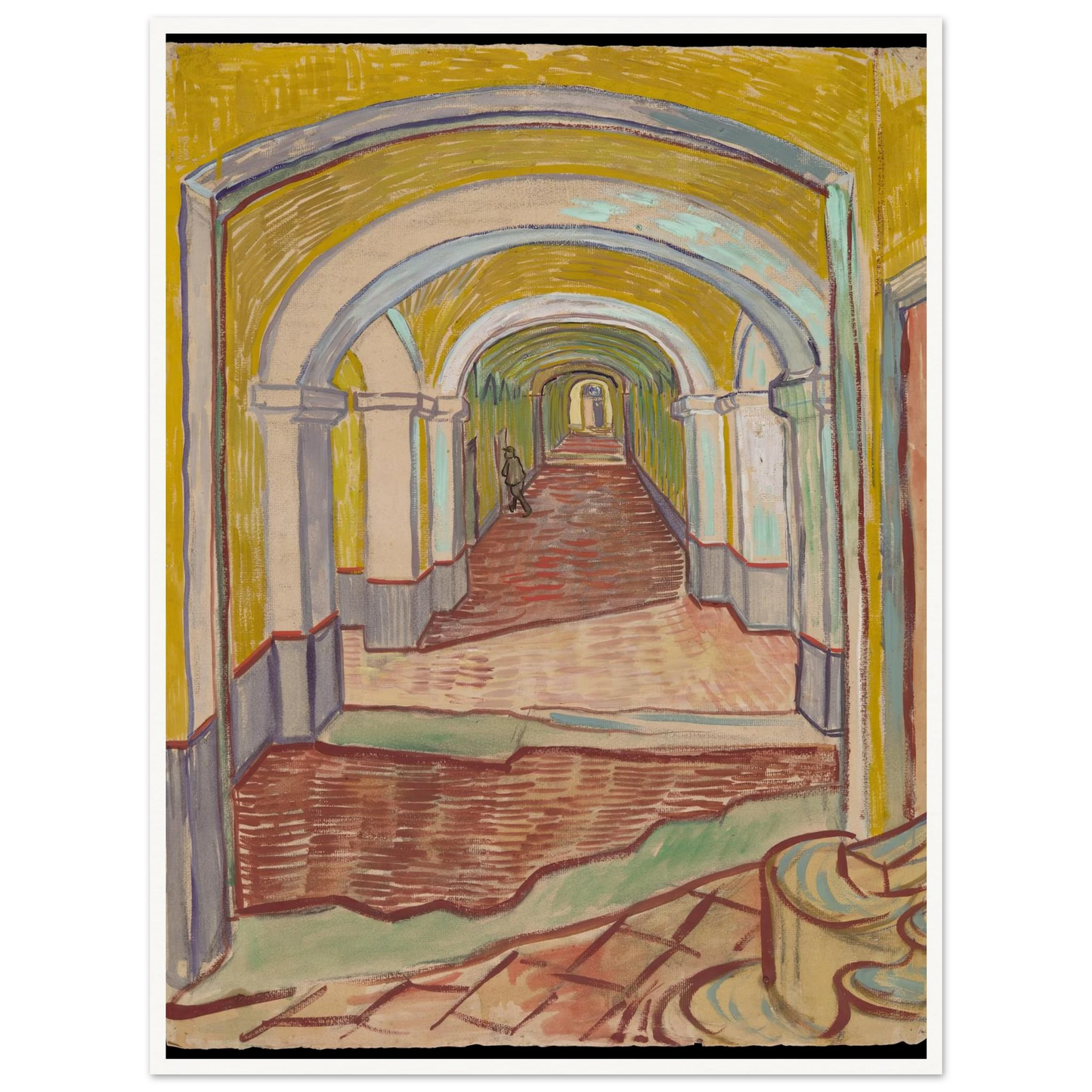 Corridor in the Asylum (1889) Art Print | Vincent van Gogh-Quipham Collections