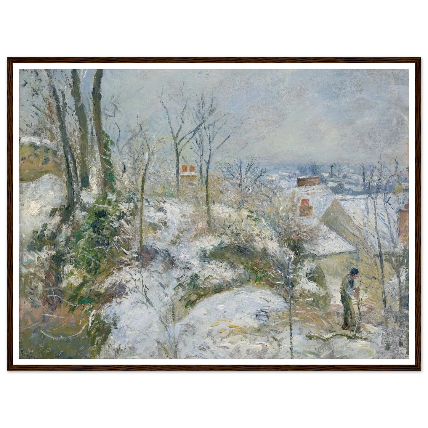 Rabbit Warren at Pontoise, Snow (1879) Art Print | Camille Pissarro-Quipham Collections