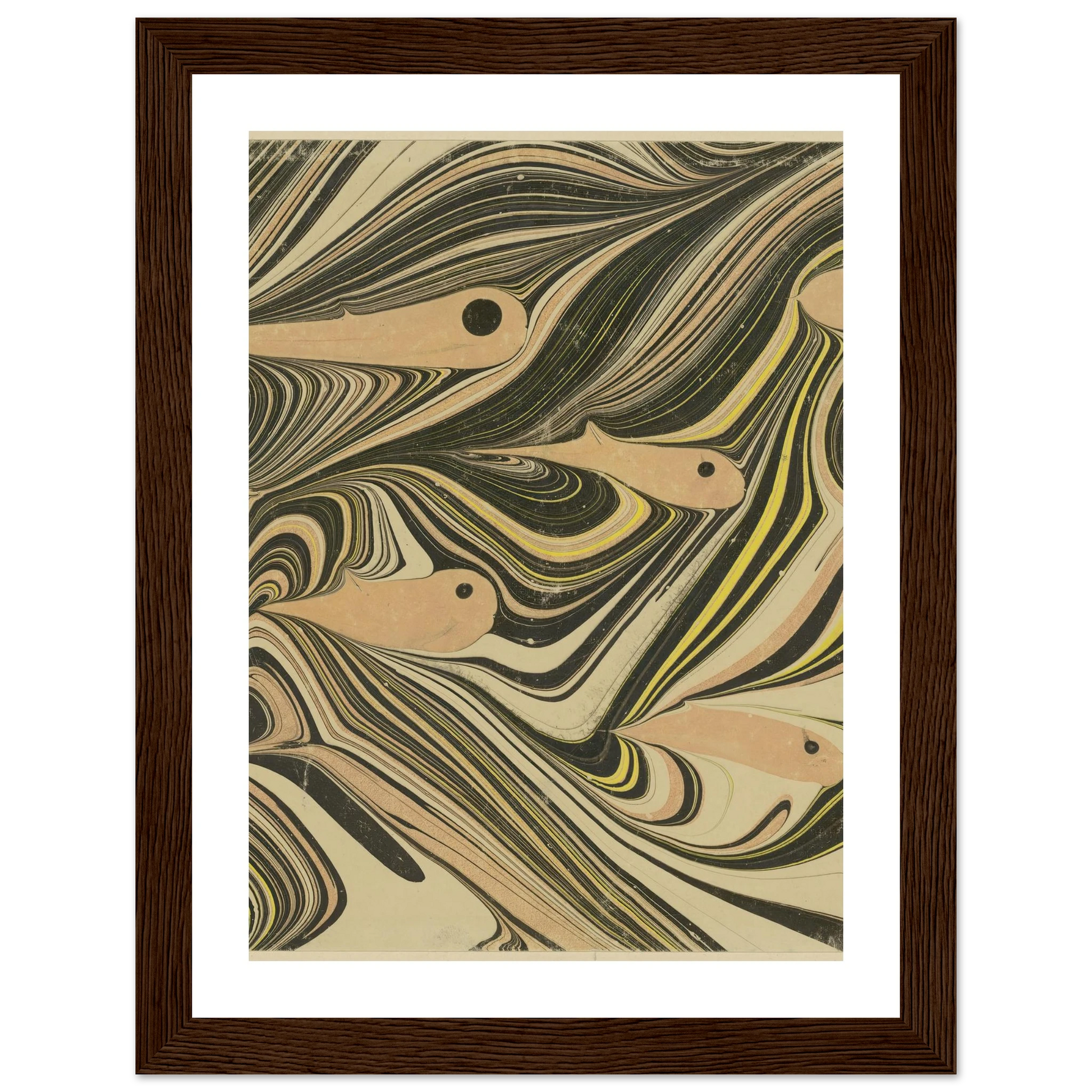 Marmorpapier (mit Fischmotiven) (1903 - 1907) Art Print | Josef Hoffmann-Quipham Collections