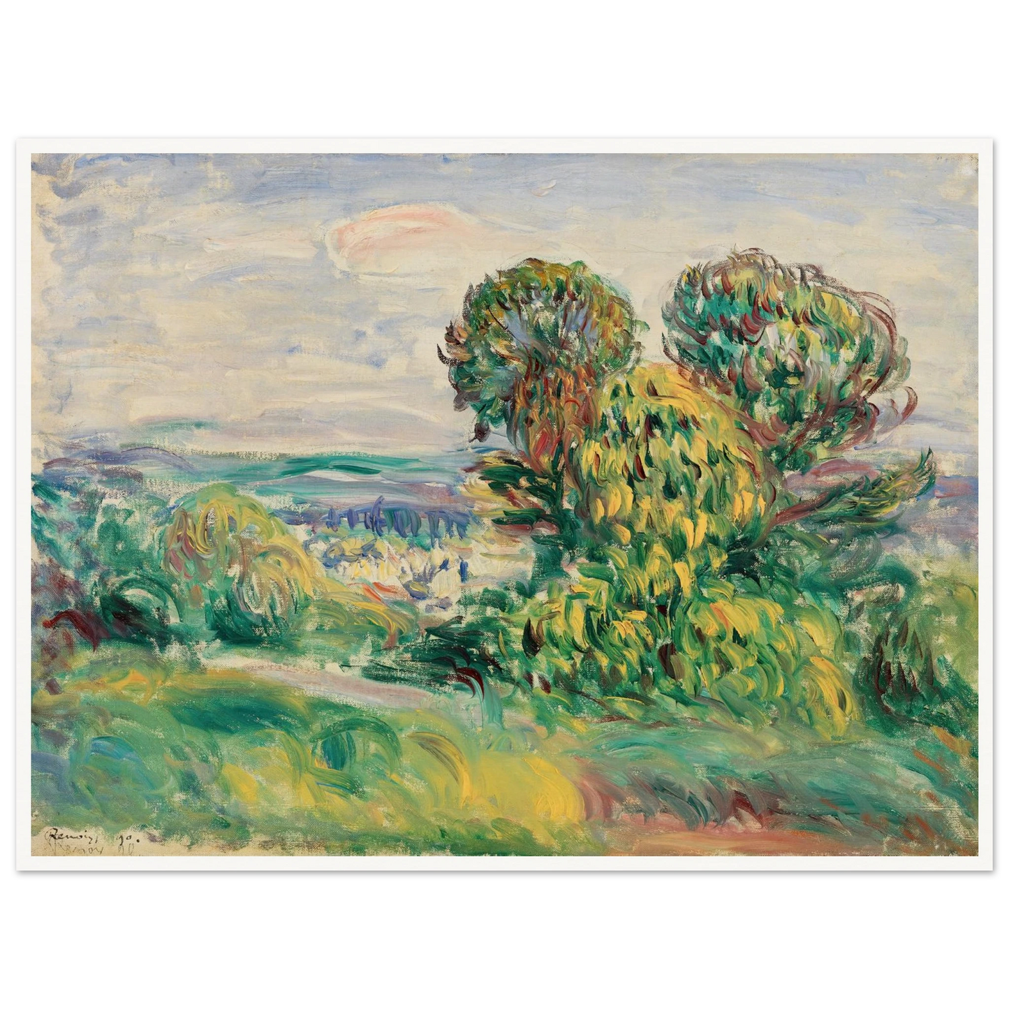 Landscape (1890) Art Print | Pierre Auguste Renoir-Quipham Collections