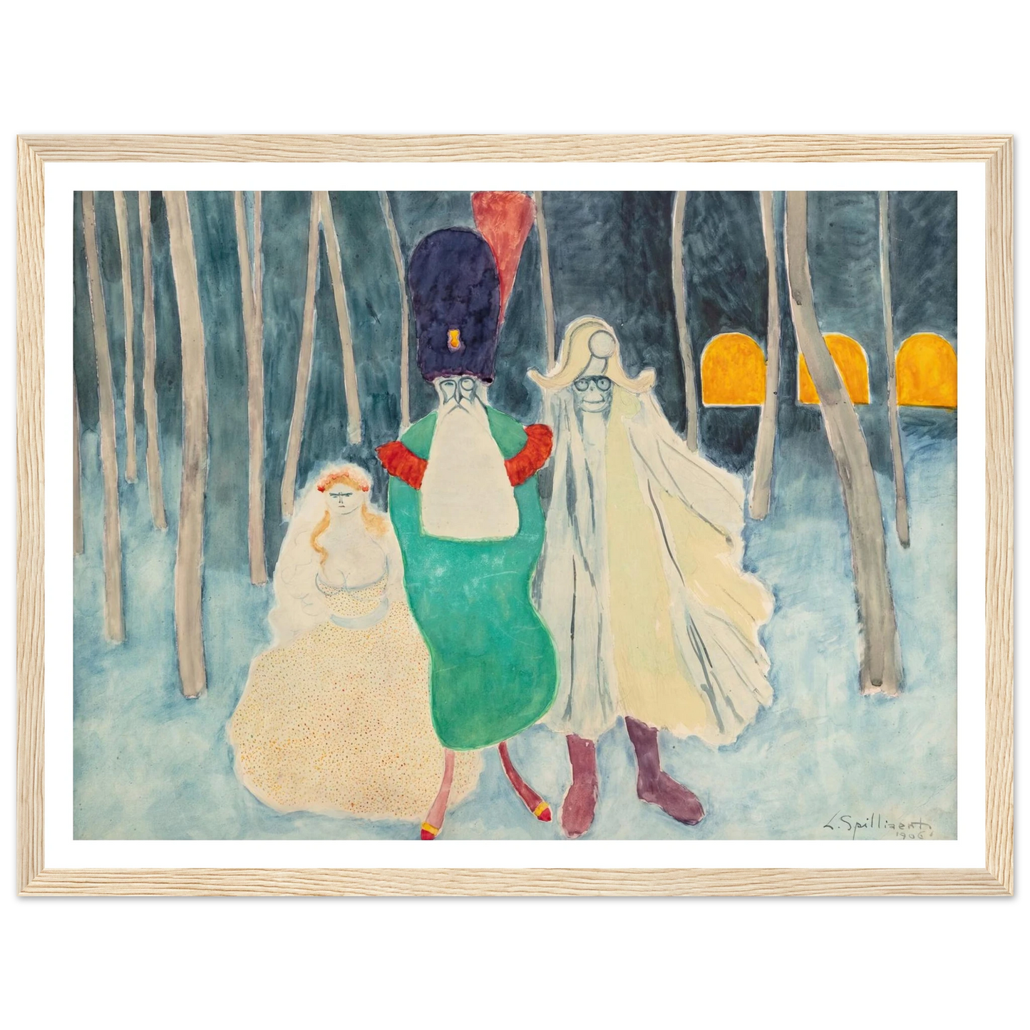 Mascarade. Léopold II, Napoléon et la bouquetière (1906) Art Print | Leon Spilliaert-Quipham Collections