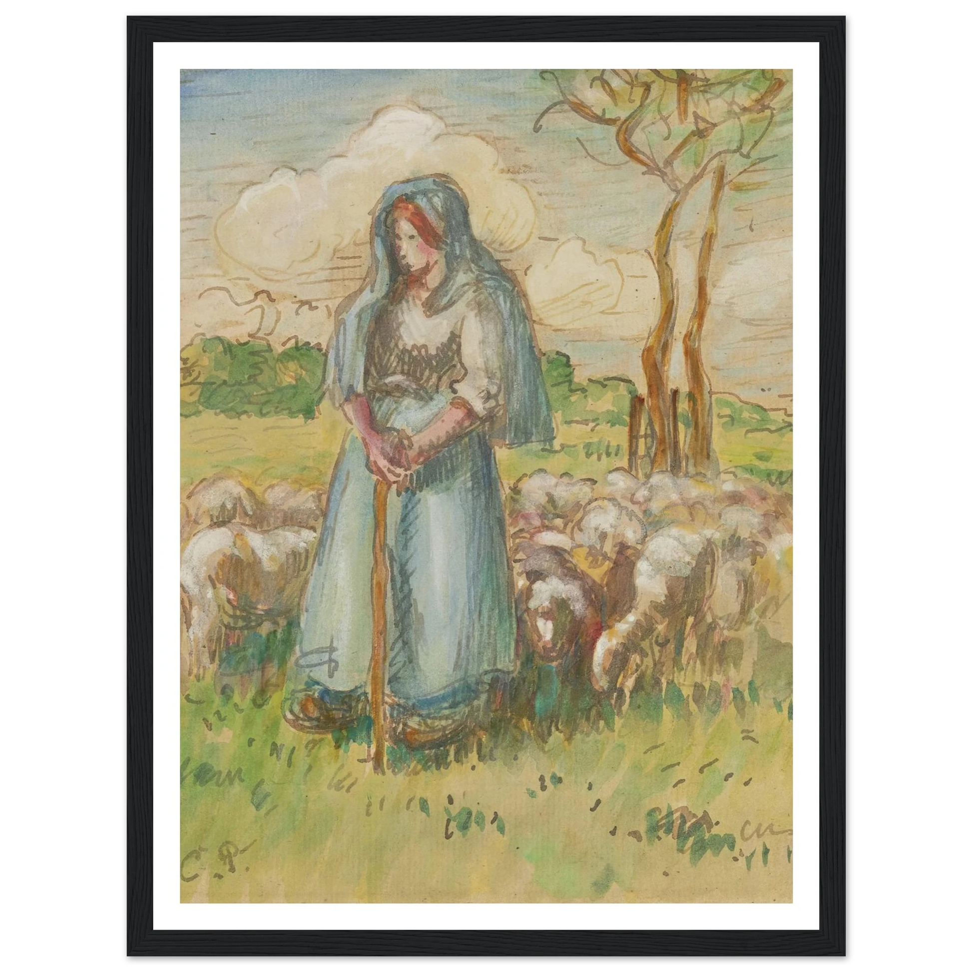 La Bergère Art Print | Camille Pissarro-Quipham Collections