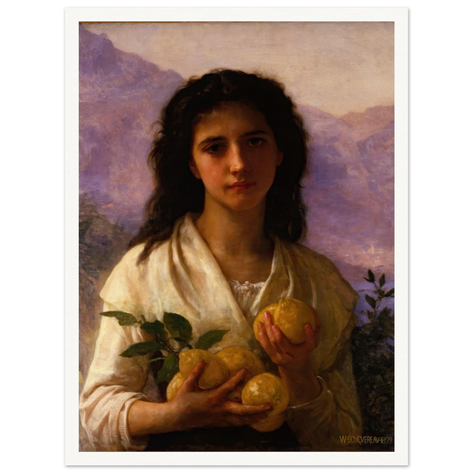 Girl Holding Lemons (1899) Art Print | William Bouguereau-Quipham Collections