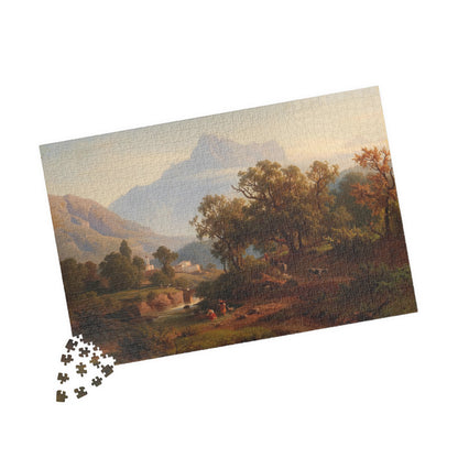Region In South Tyrol–landscape In The Morning Light Puzzle | August Behrendsen-Quipham Collections