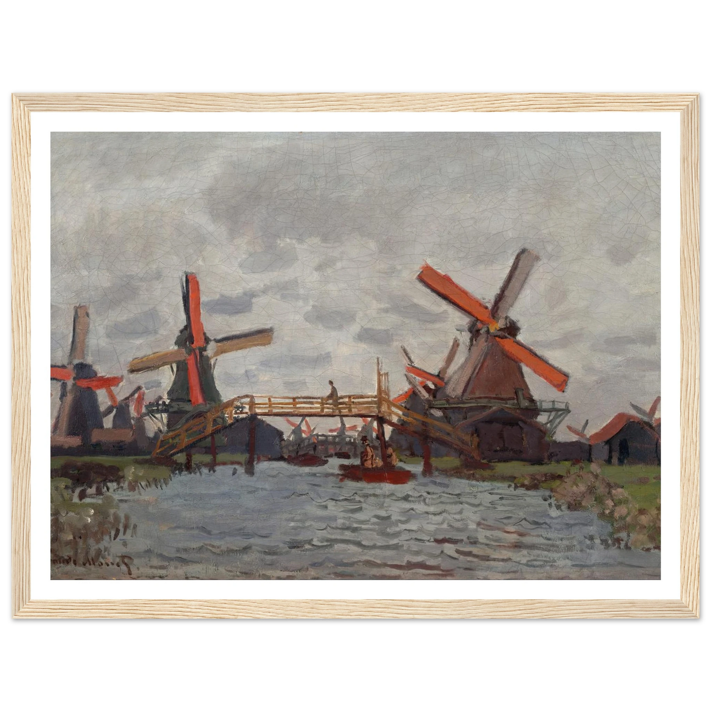 Mills at Westzijderveld near Zaandam (1871) Art Print | Claude Monet-Quipham Collections