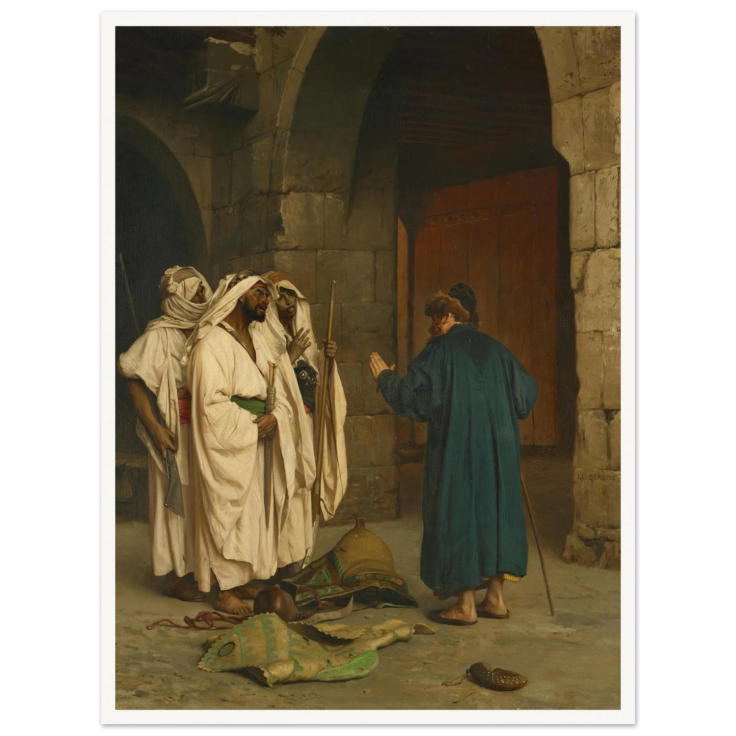 Old Jew with three Arabs Art Print | Jean Leon Gerome-Quipham Collections