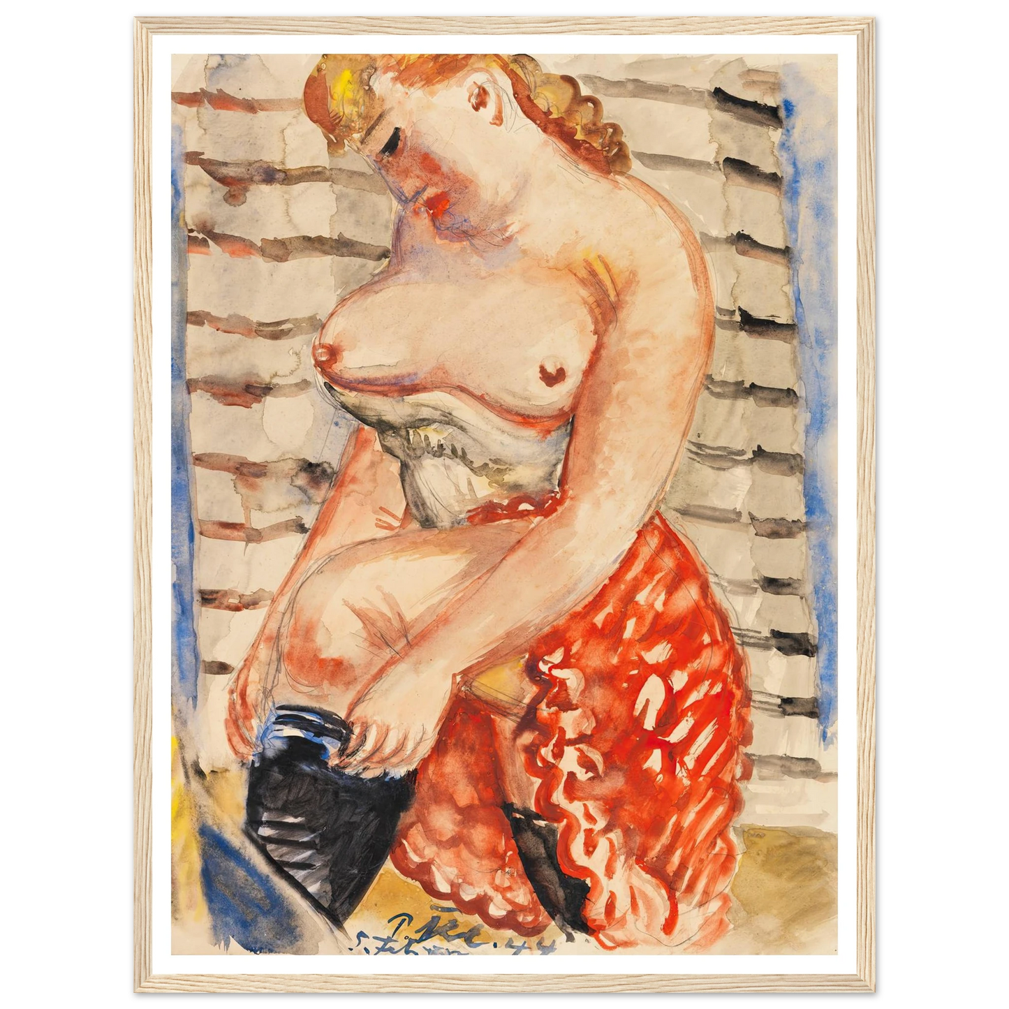 Frau mit schwarzen Strümpfen (1944) Art Print | Paul Kleinschmidt-Quipham Collections
