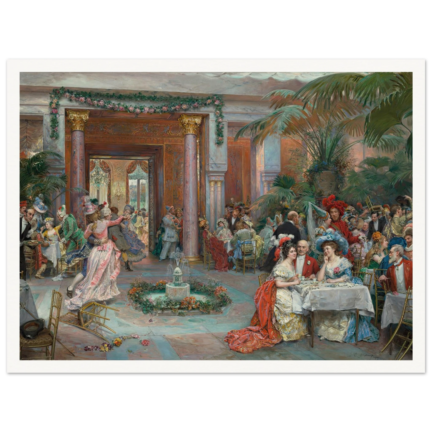 Masquerade Ball at the Ritz Hotel, Paris (1909) Art Print | Raimundo de Madrazo y Garreta-Quipham Collections
