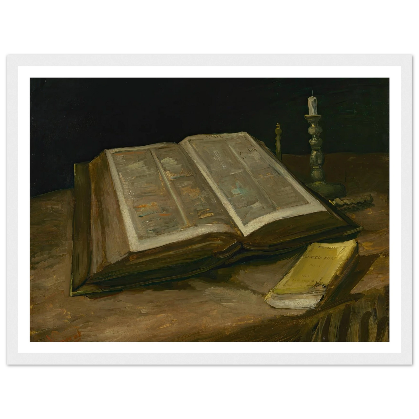 Still Life with Bible (1885) Art Print | Vincent van Gogh-Quipham Collections