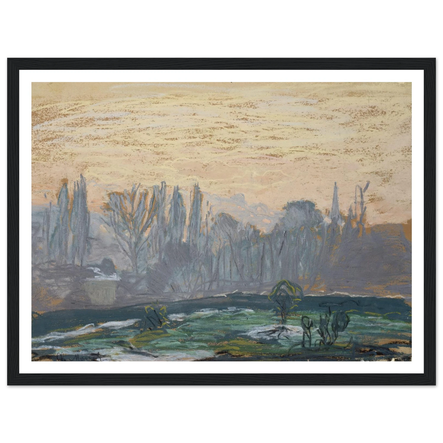 Winter Landscape with Evening Sky (ca. 1870 – 1880) Art Print | Claude Monet-Quipham Collections