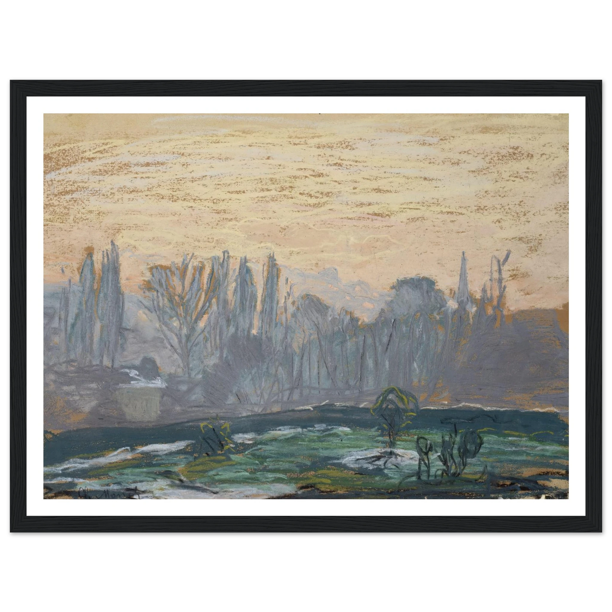 Winter Landscape with Evening Sky (ca. 1870 – 1880) Art Print | Claude Monet-Quipham Collections