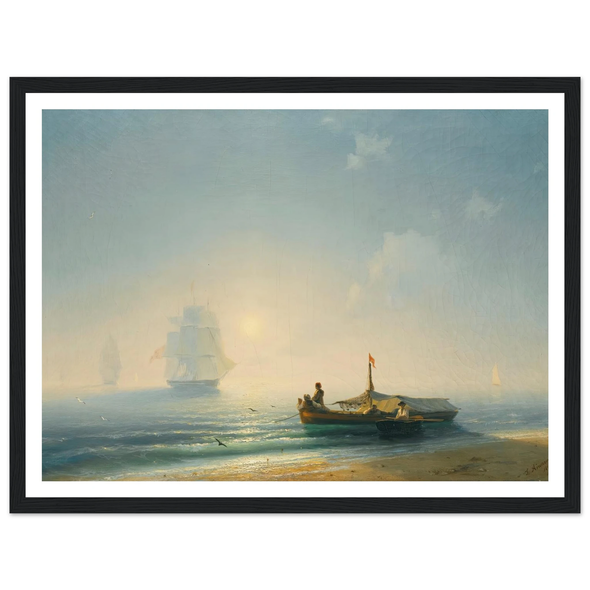 Fishermen At Dawn, Naples (1843) Art Print | Ivan Konstantinovich Aivazovsky-Quipham Collections