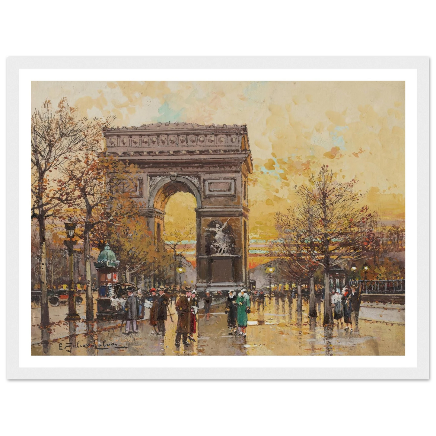 Arc de Triomphe in the Fall Art Print | Eugene Galien Laloue-Quipham Collections