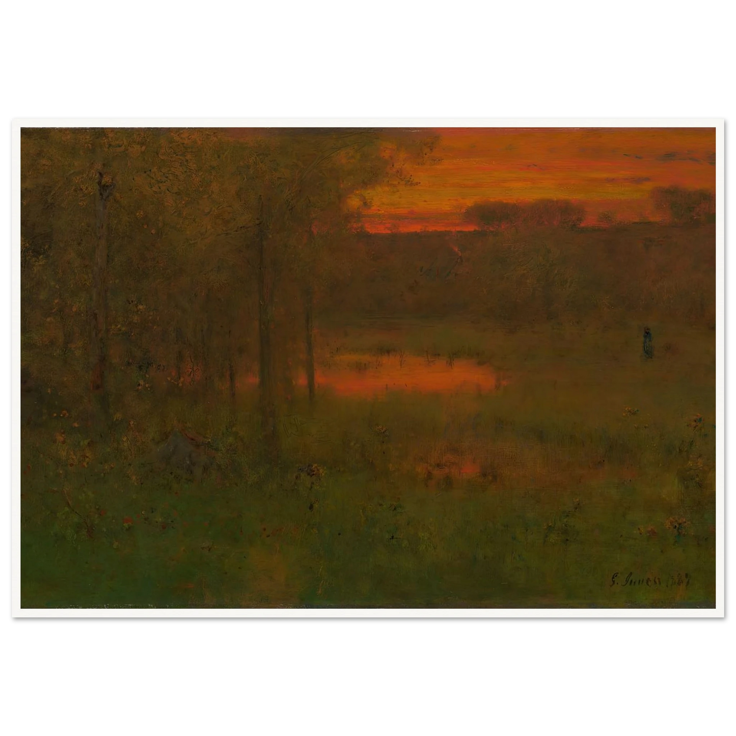 Landscape, Sunset (1887-89) Art Print | George Inness-Quipham Collections