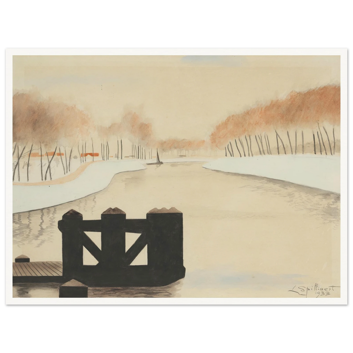 De Keignaertkreek in Zandvoorde (1933) Art Print | Leon Spilliaert-Quipham Collections