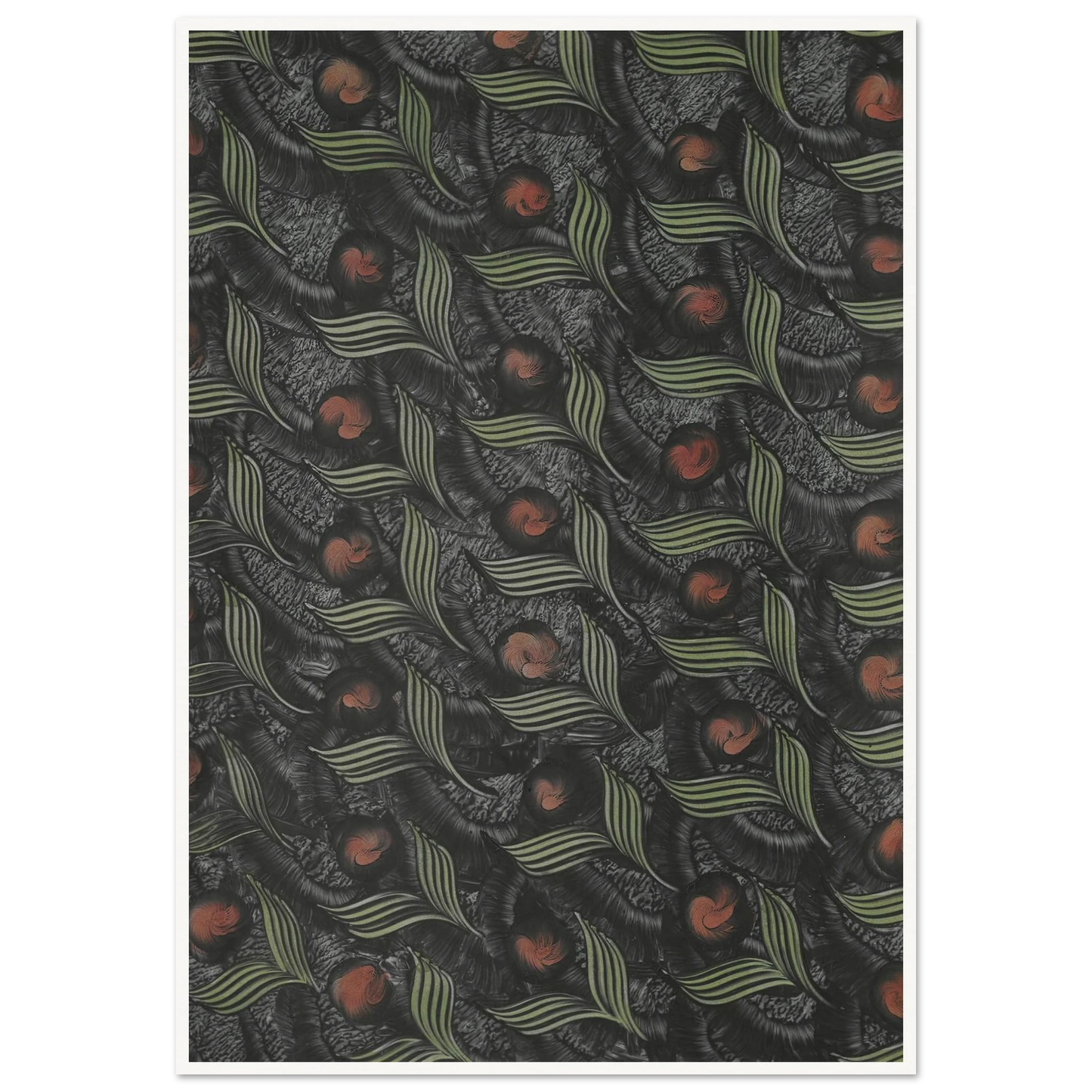 Kleisterpapier (mit Pfauenfedermotiven) (1890 - 1910) Art Print | Anker Kyster-Quipham Collections