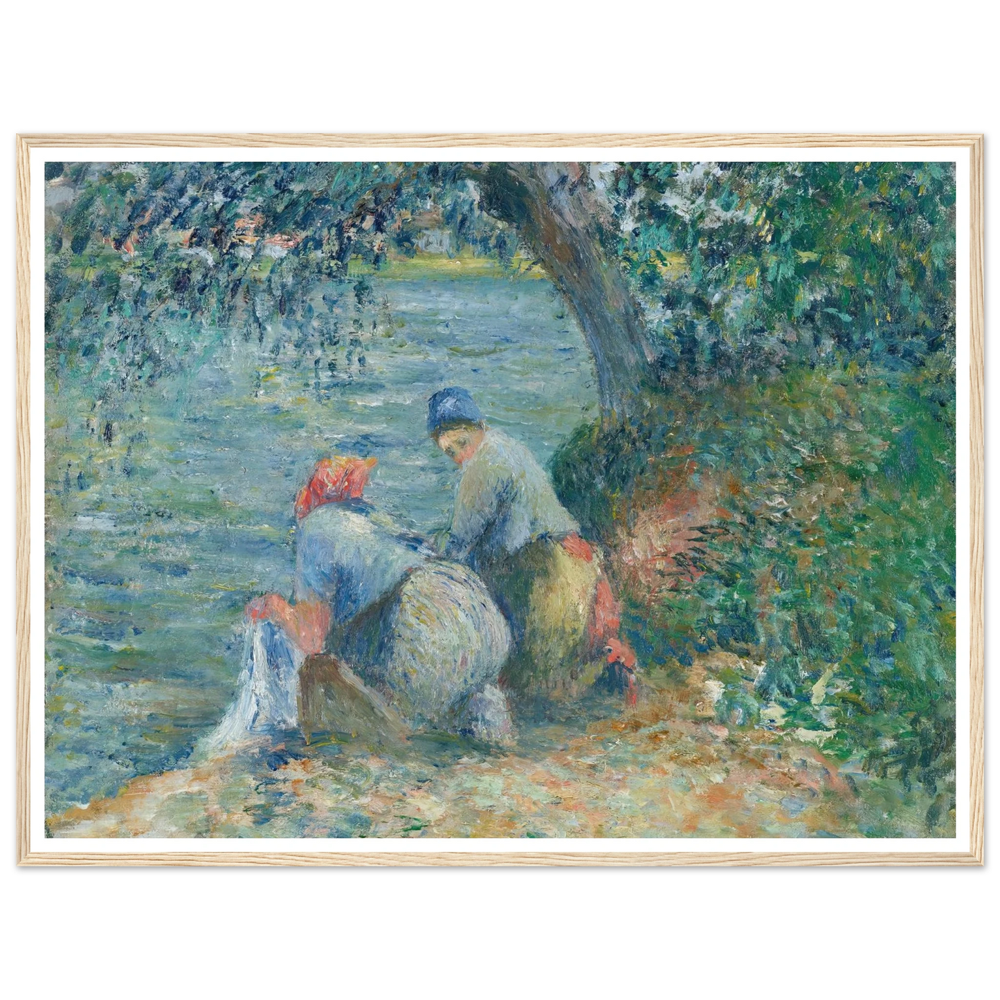 Laveuses au bord de l’eau, Pontoise (1878) Art Print | Camille Pissarro-Quipham Collections