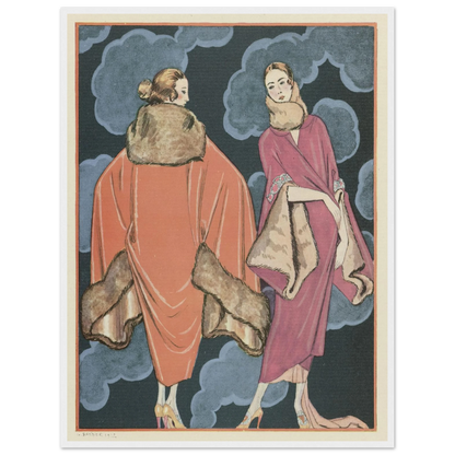 Deux heures du matin; Manteaux, de Worth (1923) Art Print | George Barbier-Quipham Collections