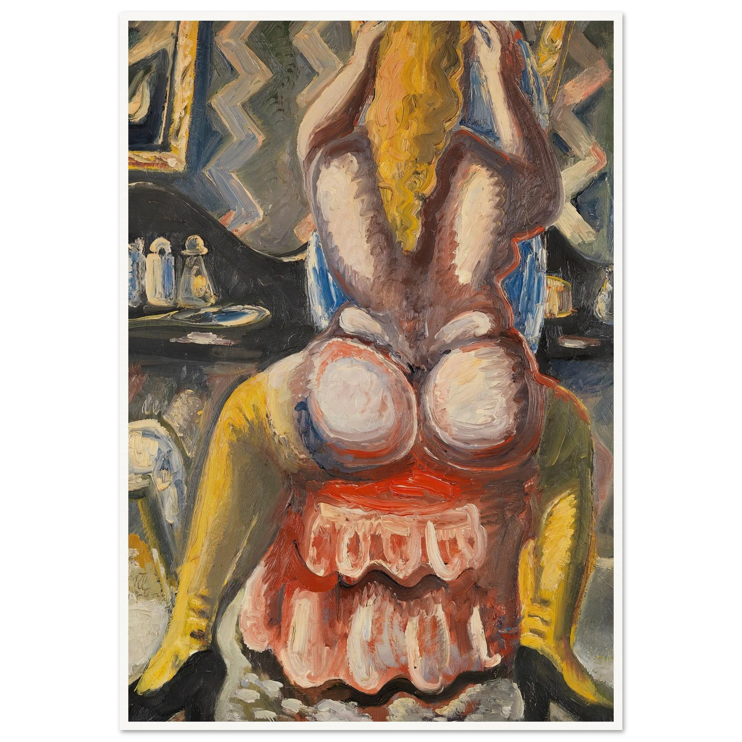 Akt auf rotem Sessel. Rückenakt auf rotem Sessel (1949) Art Print | Paul Kleinschmidt-Quipham Collections