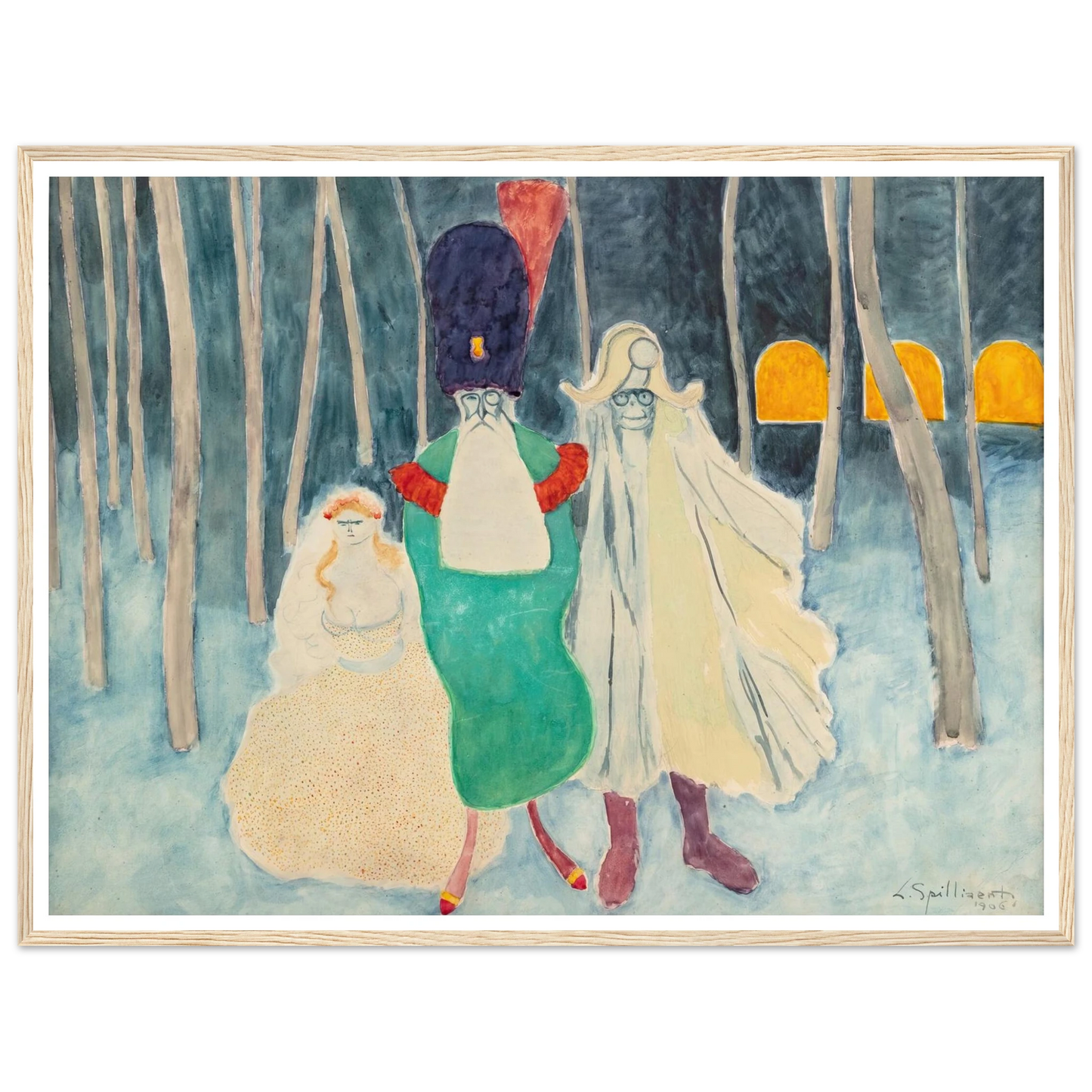Mascarade. Léopold II, Napoléon et la bouquetière (1906) Art Print | Leon Spilliaert-Quipham Collections