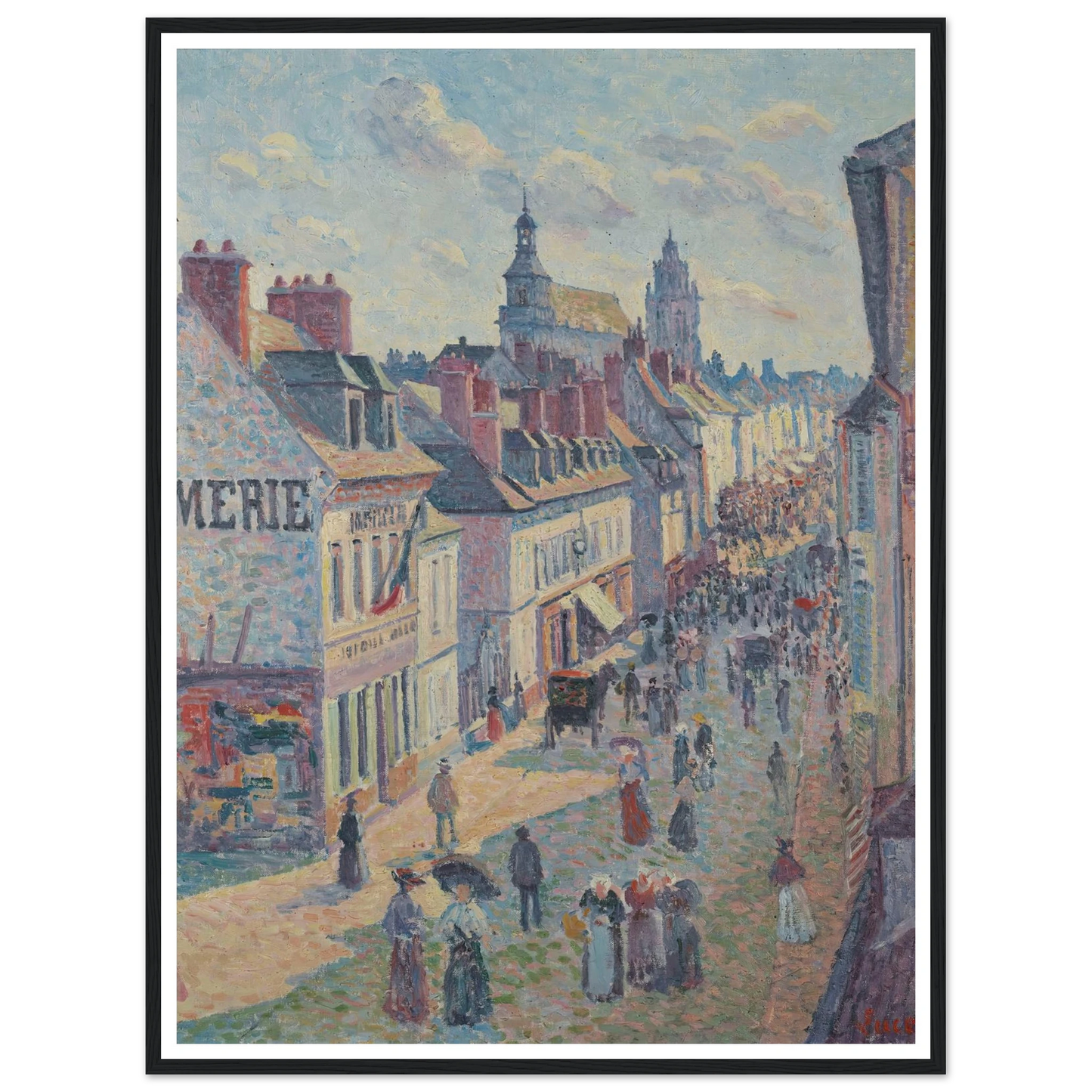 Jour de marché à Gisors (rue Cappeville) (1897) Art Print | Maximilien Luce-Quipham Collections