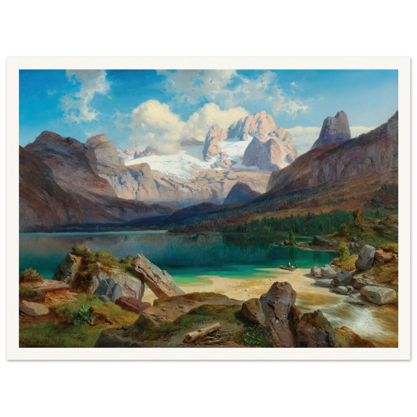 Lake Gosau With A View Of The Dachstein Massif Art Print | Albert Zimmermann-Quipham Collections