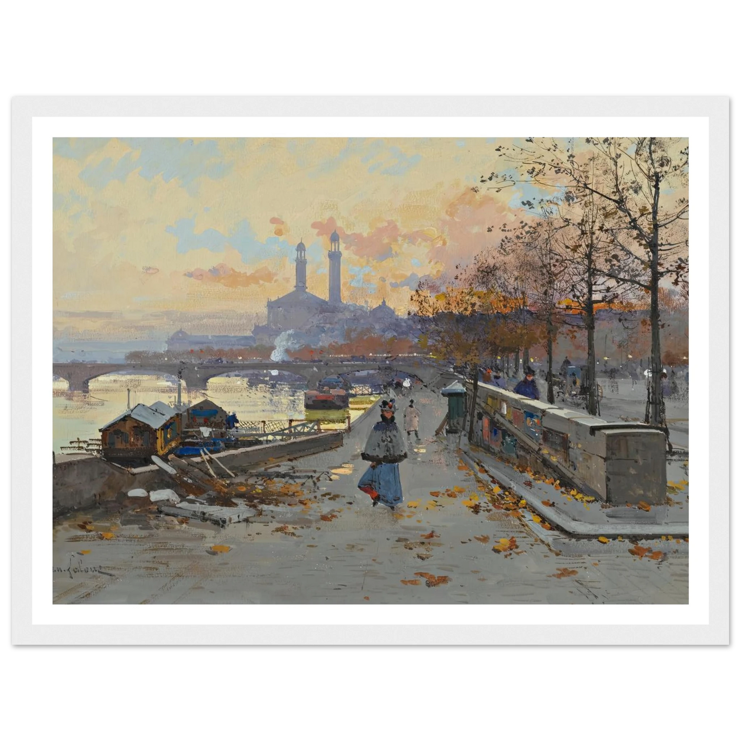 Au Quai Art Print | Eugene Galien Laloue-Quipham Collections