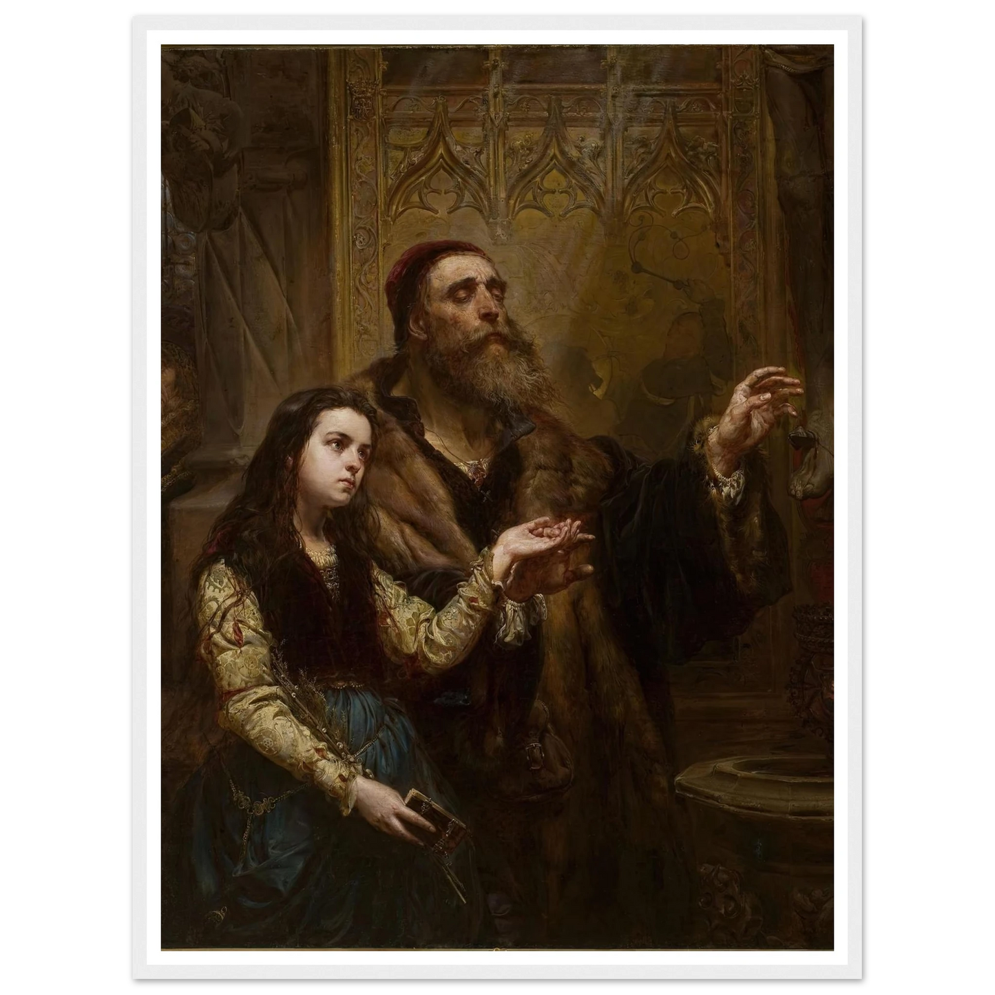 Blind Veit Stoss with his granddaughter (1865) Art Print | Jan Matejko-Quipham Collections